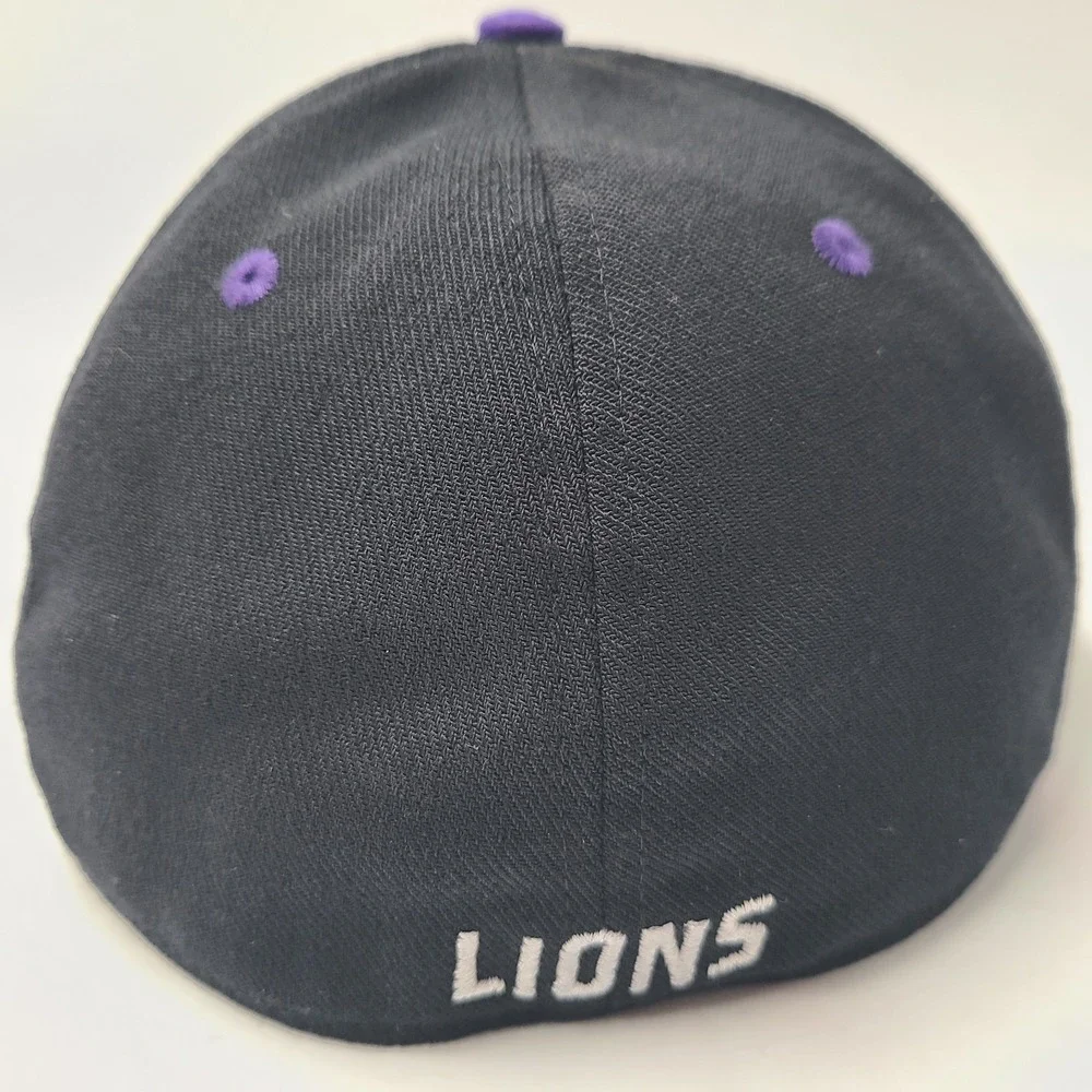 Adidas Hat Fitted L-XL Black Purple‎ Lions L Logo Flat Brim Baseball Casual Men